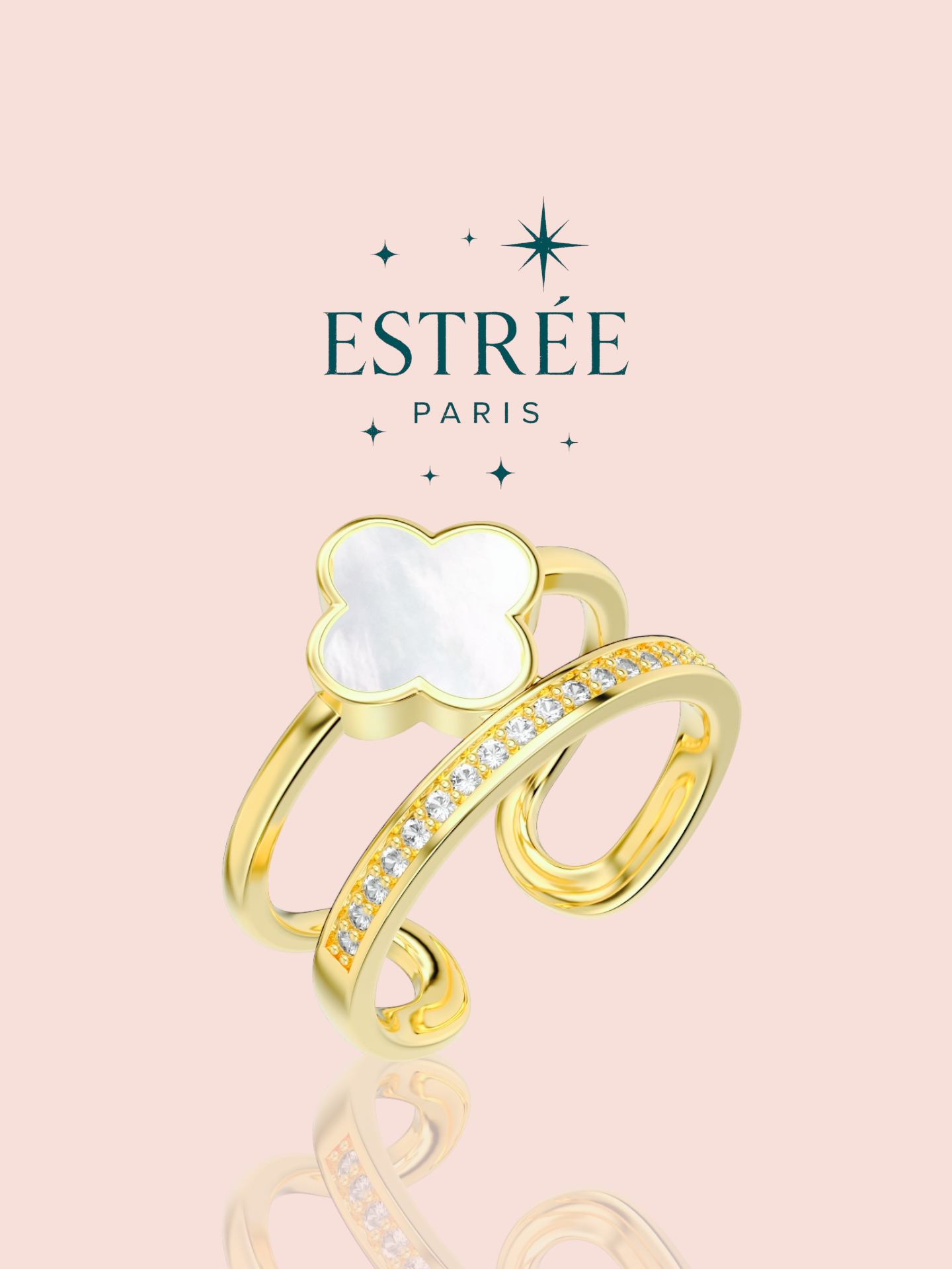 Bague Tower Clover - Dorée