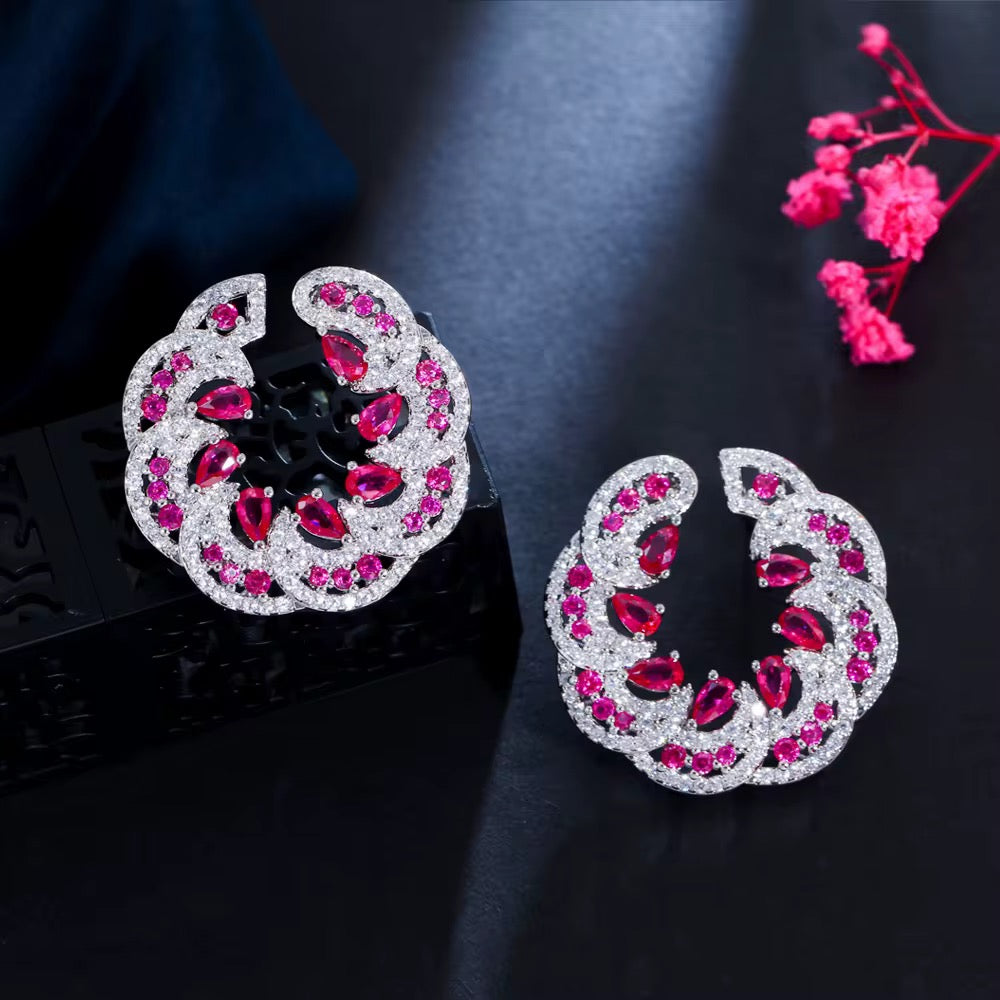 Boucles d'Oreilles Rouge Radiance