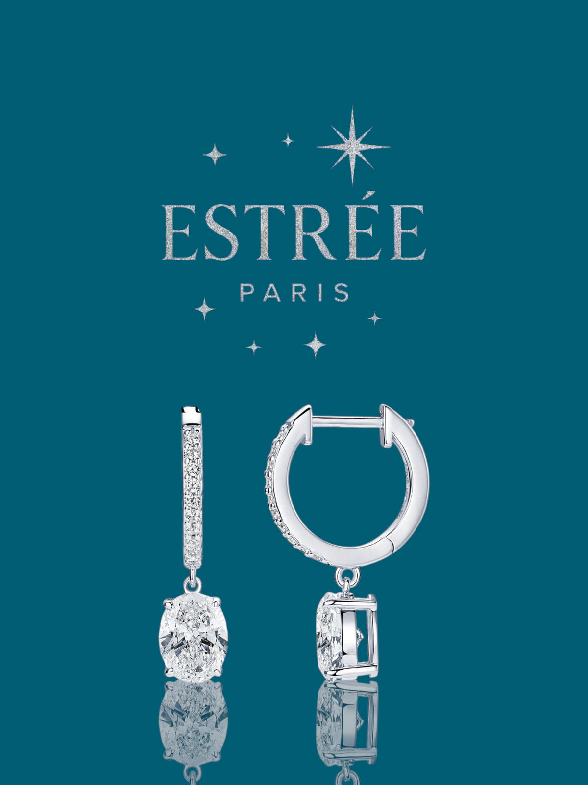 Boucles d'oreilles Luna 💎- Moissanite Argent 925