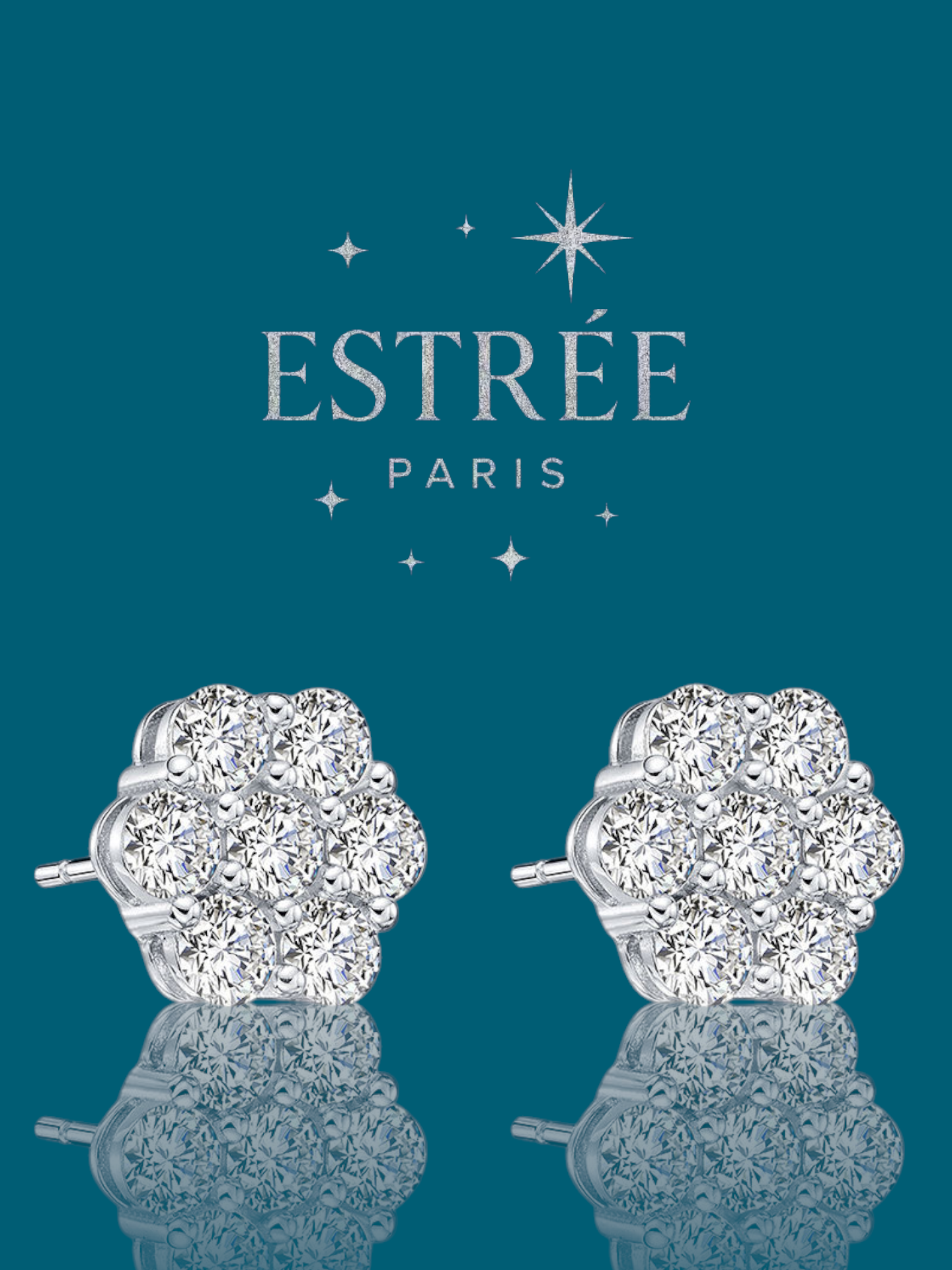 Boucles d'oreilles Flower💎- Moissanite Argent 925