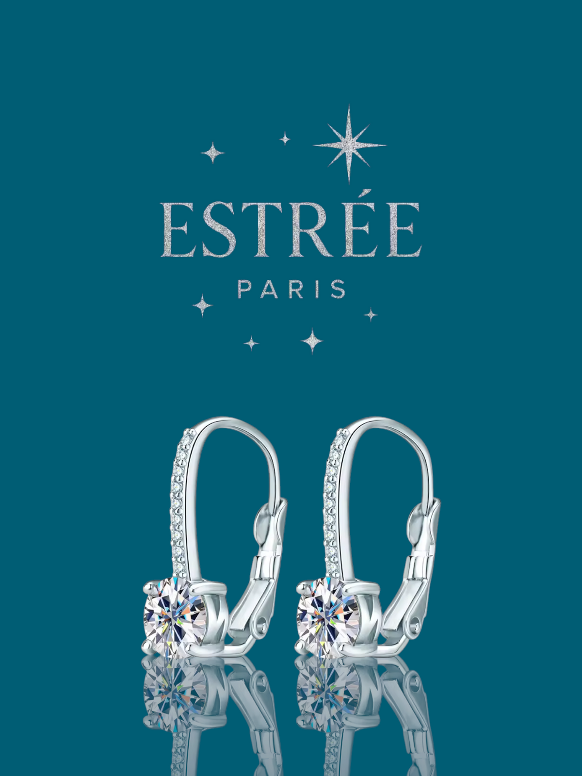 Dormeuses solitaire 💎- Moissanite Argent 925