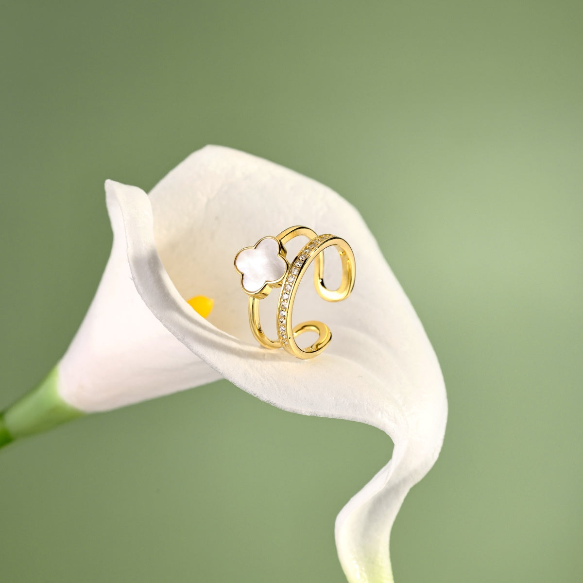 Bague Tower Clover - Dorée