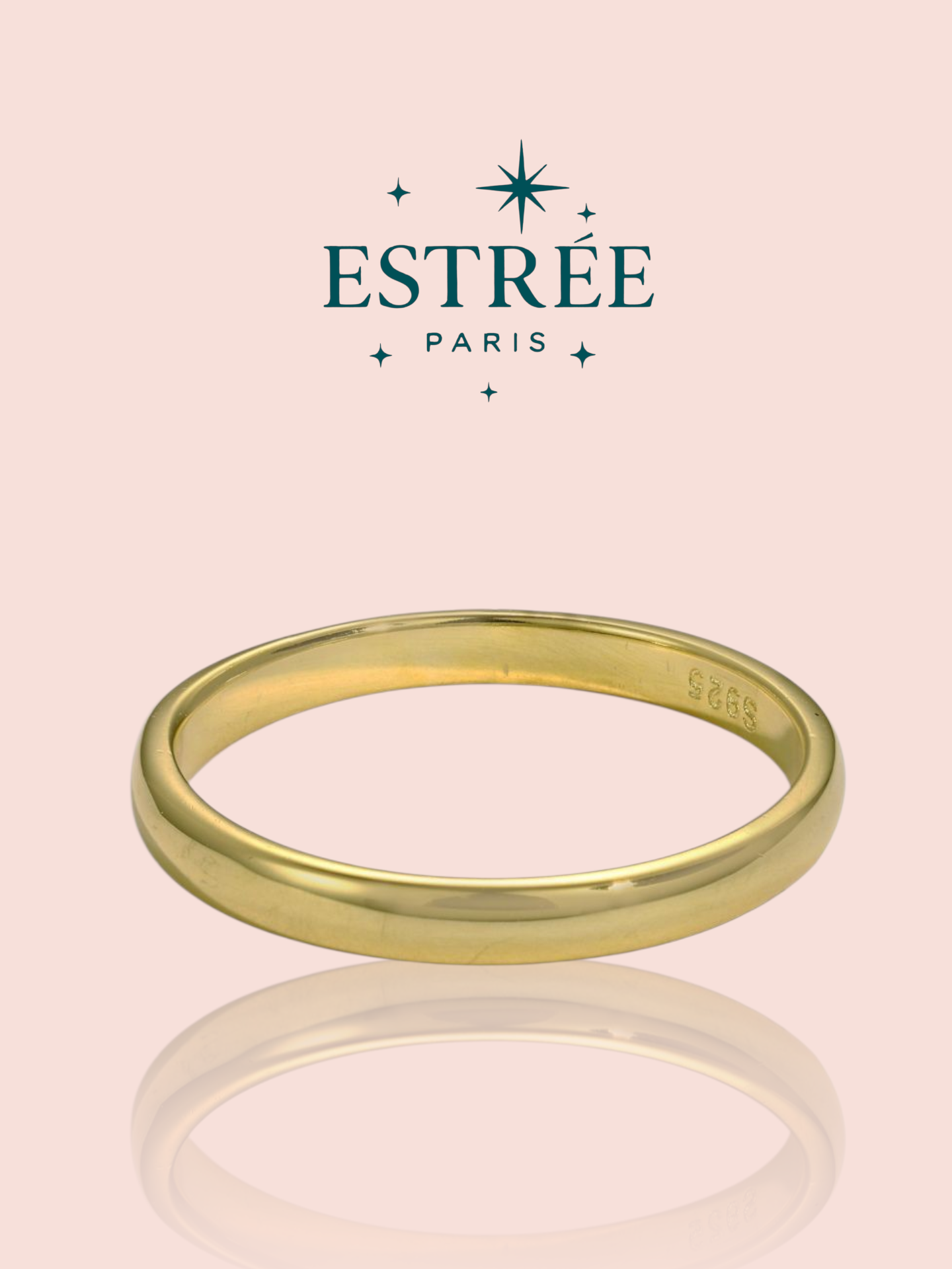 Alliance simple dorée en argent 925 Estrée Paris