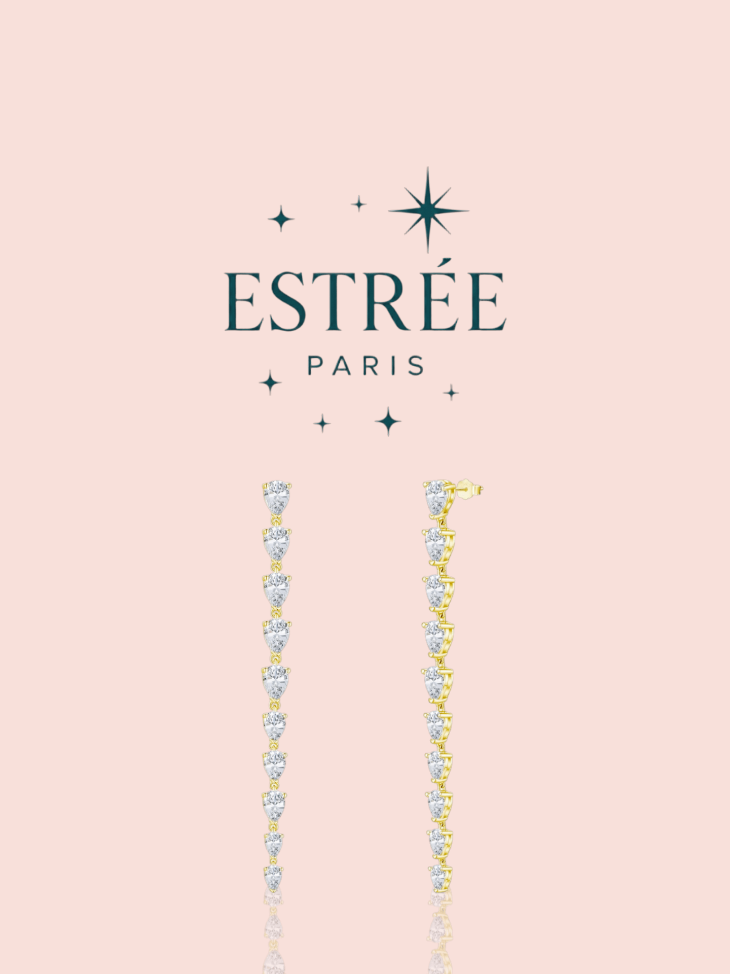 Boucles d'oreilles Niki dorée longues Estrée Paris
