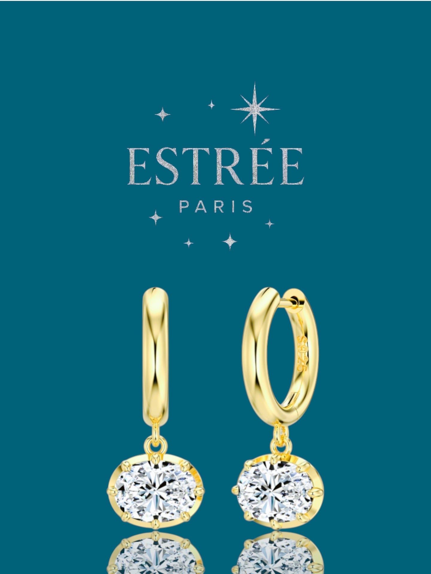 Boucles d'oreilles East West 💎- Moissanite Argent 925