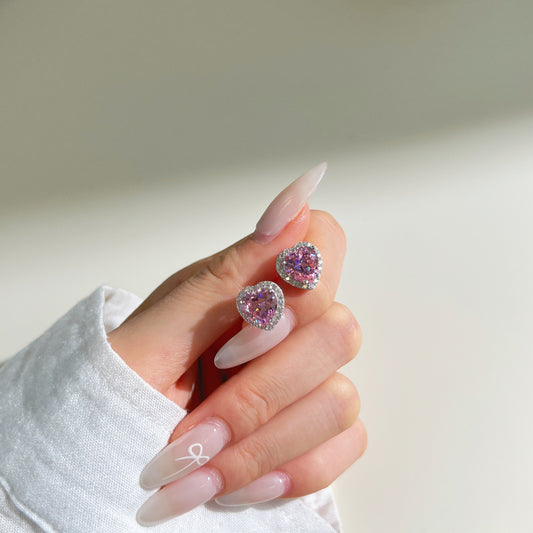 Boucles d'Oreilles Rosy Heart
