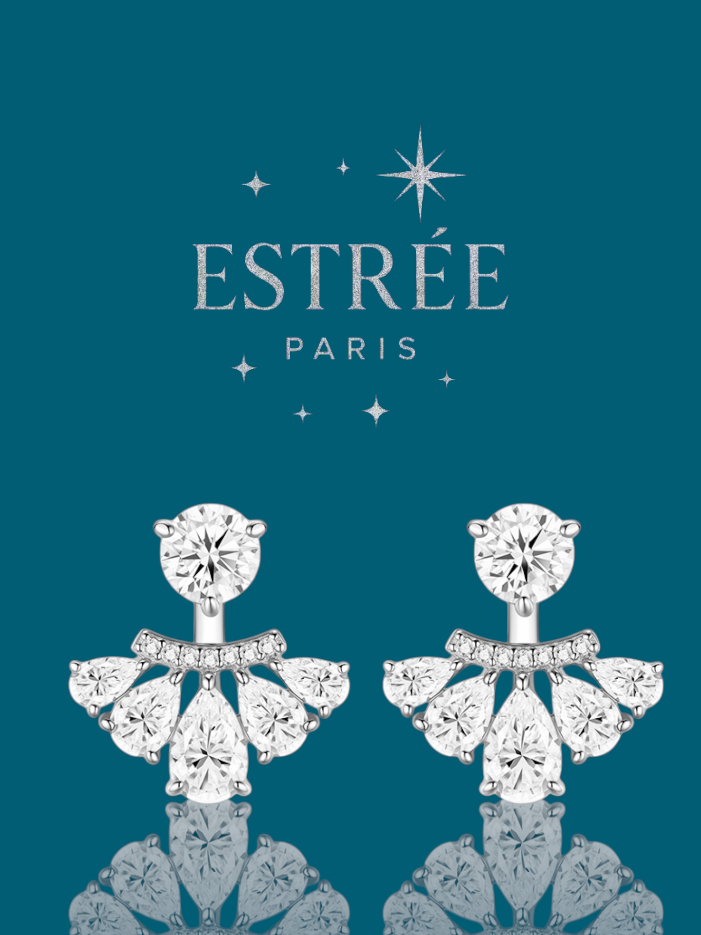 Boucles d'oreilles You and I Eventail💎- Moissanite Argent 925
