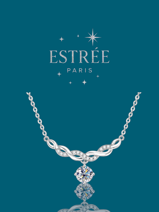 Collier Twisted Halo - Moissanite Argent 925 💎