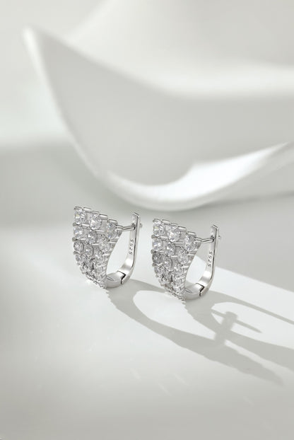 Boucles d’oreilles Three Rows - Argentée