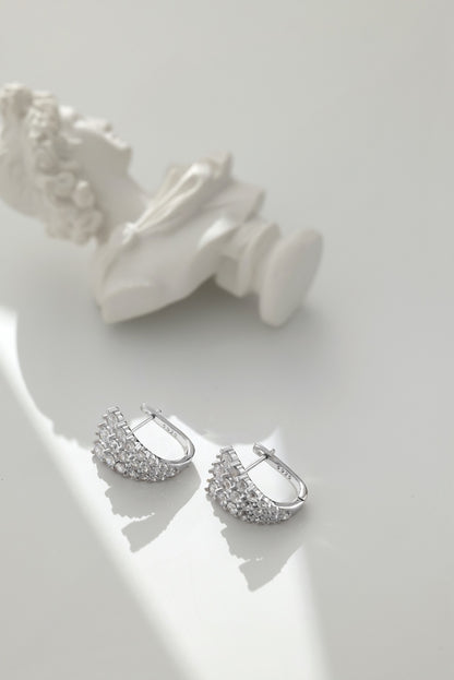 Boucles d’oreilles Three Rows - Argentée