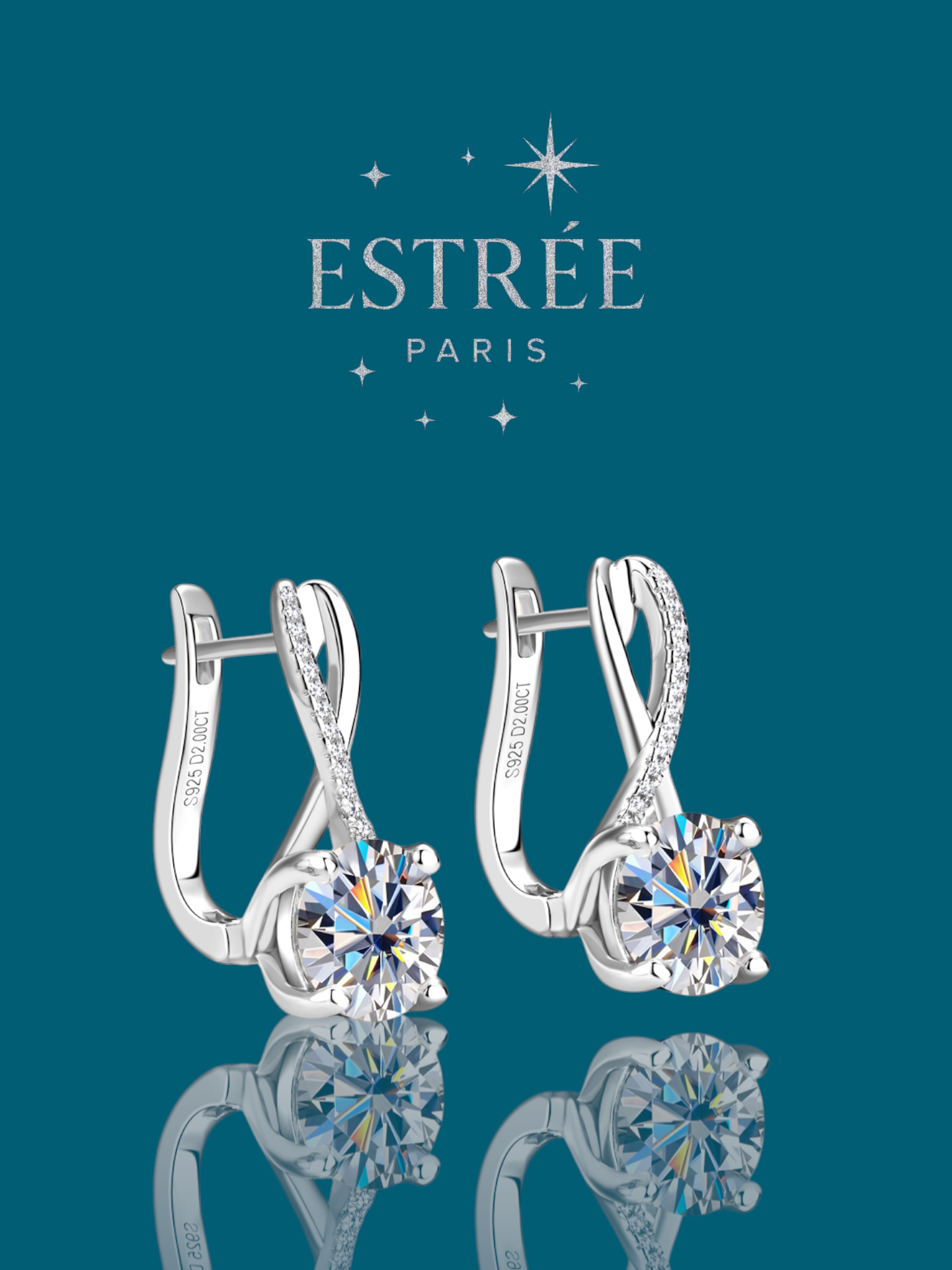 Boucles d'oreilles Sol 💎- Moissanite Argent 925