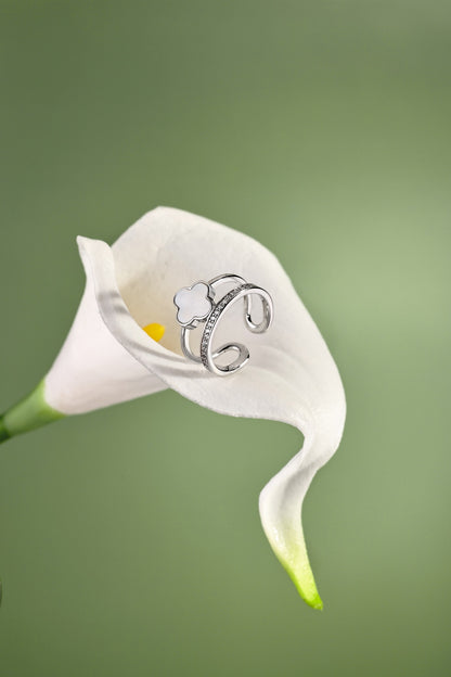 Bague Tower Clover - Argentée