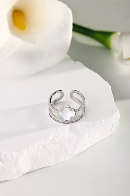 Bague Tower Clover - Argentée