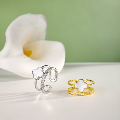 Bague Tower Clover - Argentée