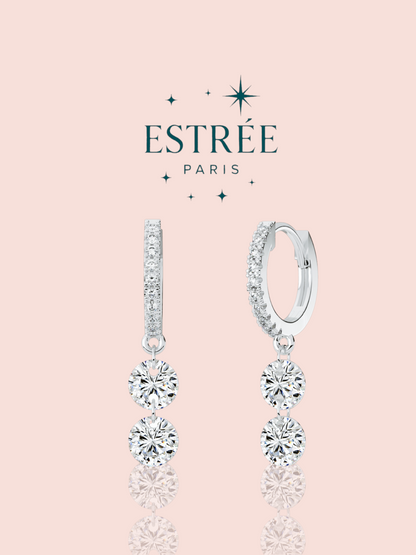 Boucles d’oreilles créoles double drop