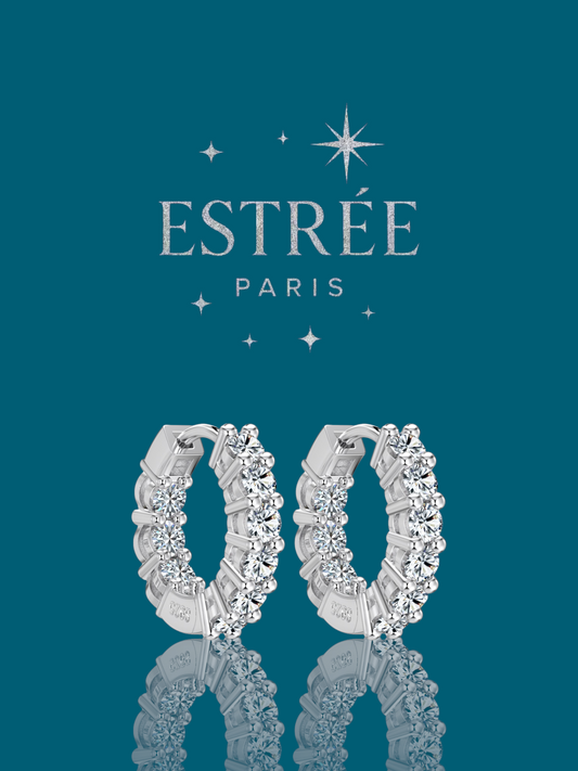 Boucles d'oreilles Créoles double serties