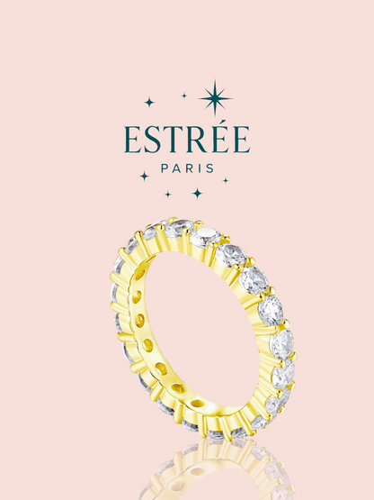 alliance M dorée en zirconium et argent 925 Estrée Paris