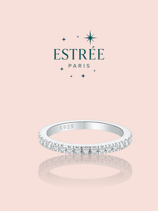 Alliance S argenté en zirconium et argent 925 vue plat Estrée Paris