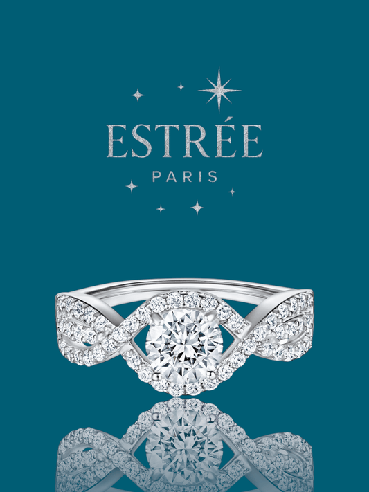 Bague Twisted Halo - Moissanite Argent 925 💎