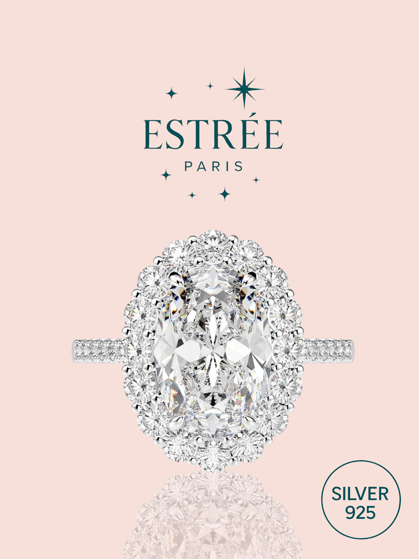 bague love en zirconium et argent 925 Estrée Paris