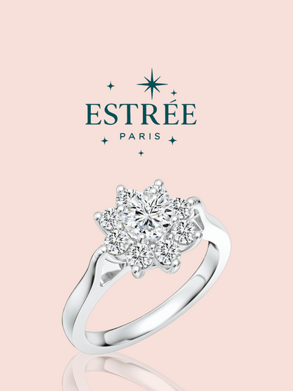 Bague Marguerite en argent 925 et zirconium Estrée Paris – bijoux élégant et étincelant