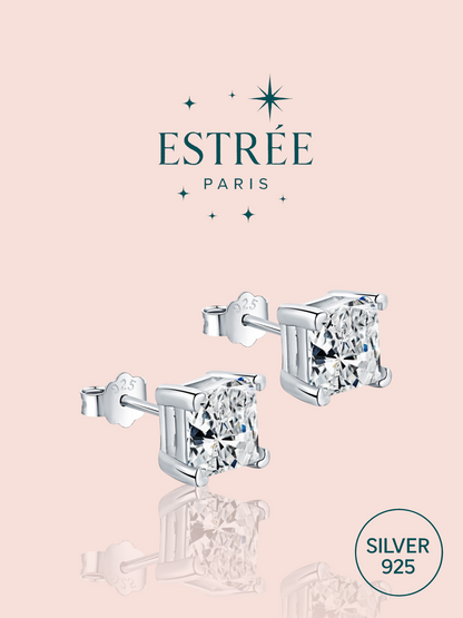 Boucles d'Oreilles Moonlight Kiss en zirconium 8A et argent 925 Estrée Paris