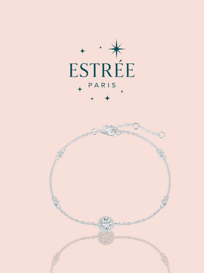 Bracelet halo bloom en zirconium et argent 925 Estrée Paris
