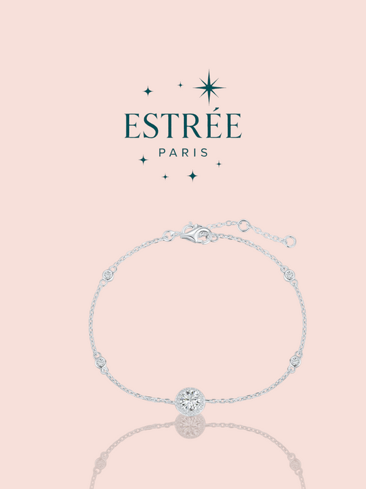 Bracelet halo bloom en zirconium et argent 925 Estrée Paris