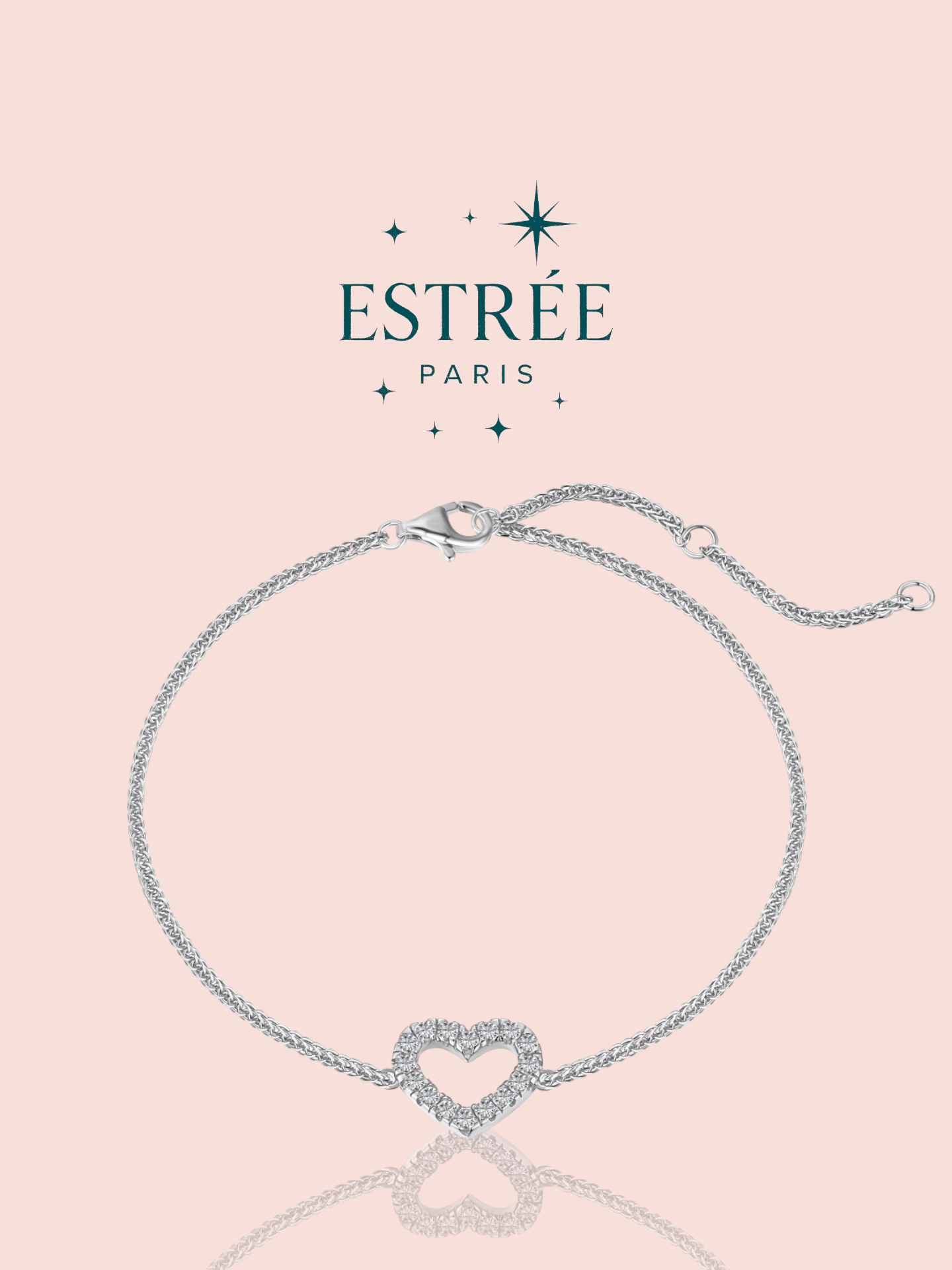 Bracelet Light Heart argenté en zirconium et argent 925 Estrée Paris