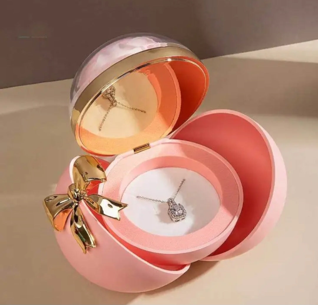 Coffret de bijoux rose éternelle rond avec collier Estrée Paris