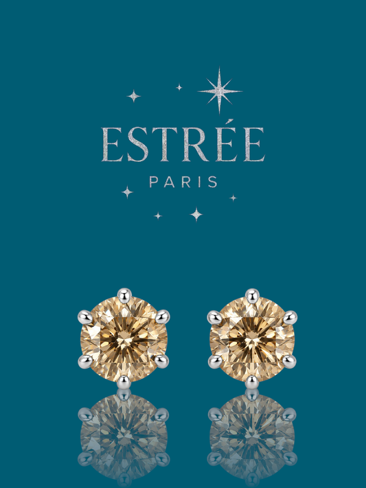 [Automn Glow 🍂] Boucles d'oreilles Golden Light🥂✨- Moissanite Argent 925