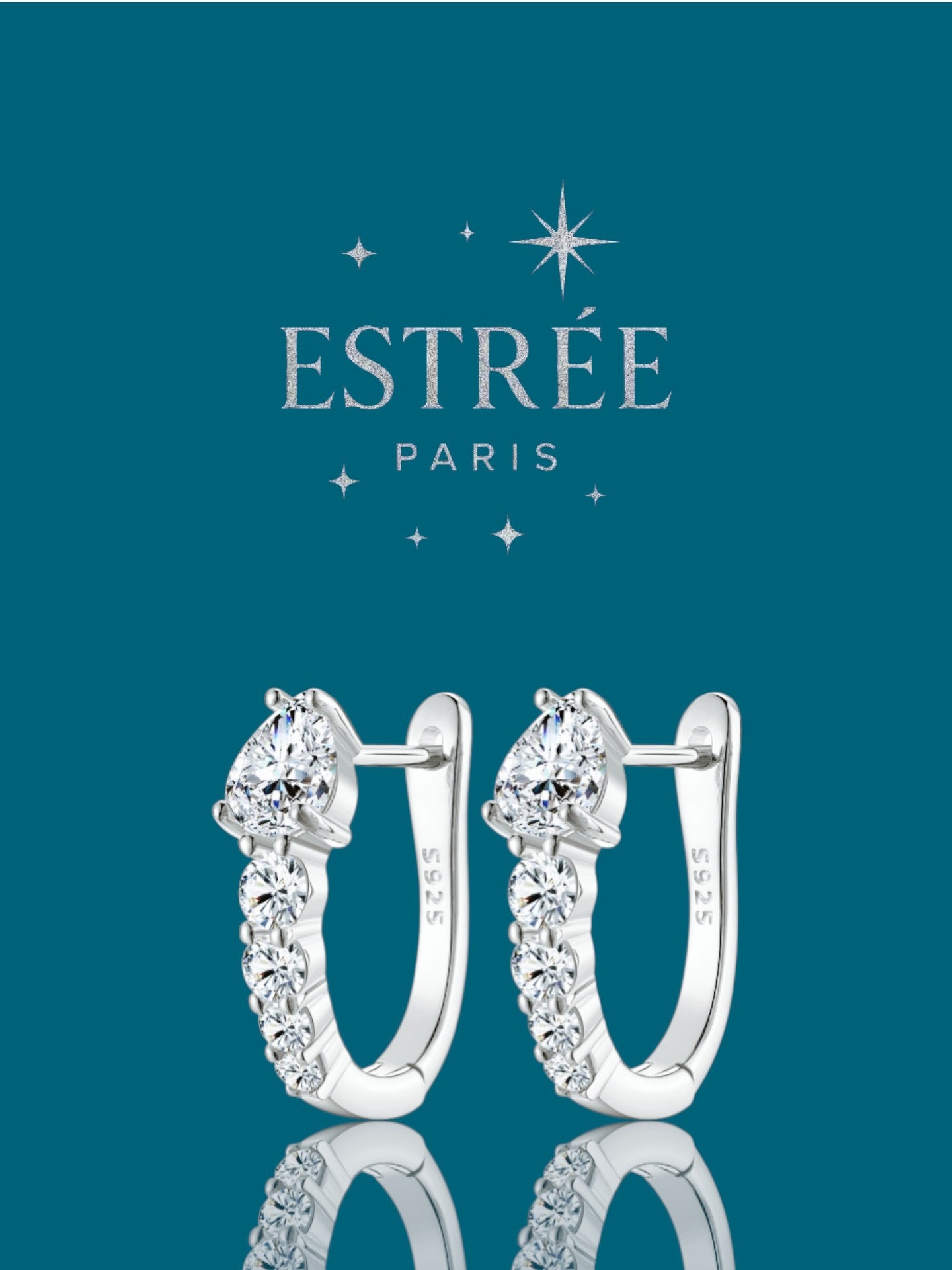 Boucles d'oreilles créoles poire - Moissanite Argent 925 💎