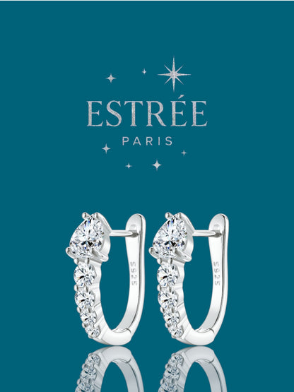 Boucles d'oreilles créoles poire - Moissanite Argent 925 💎
