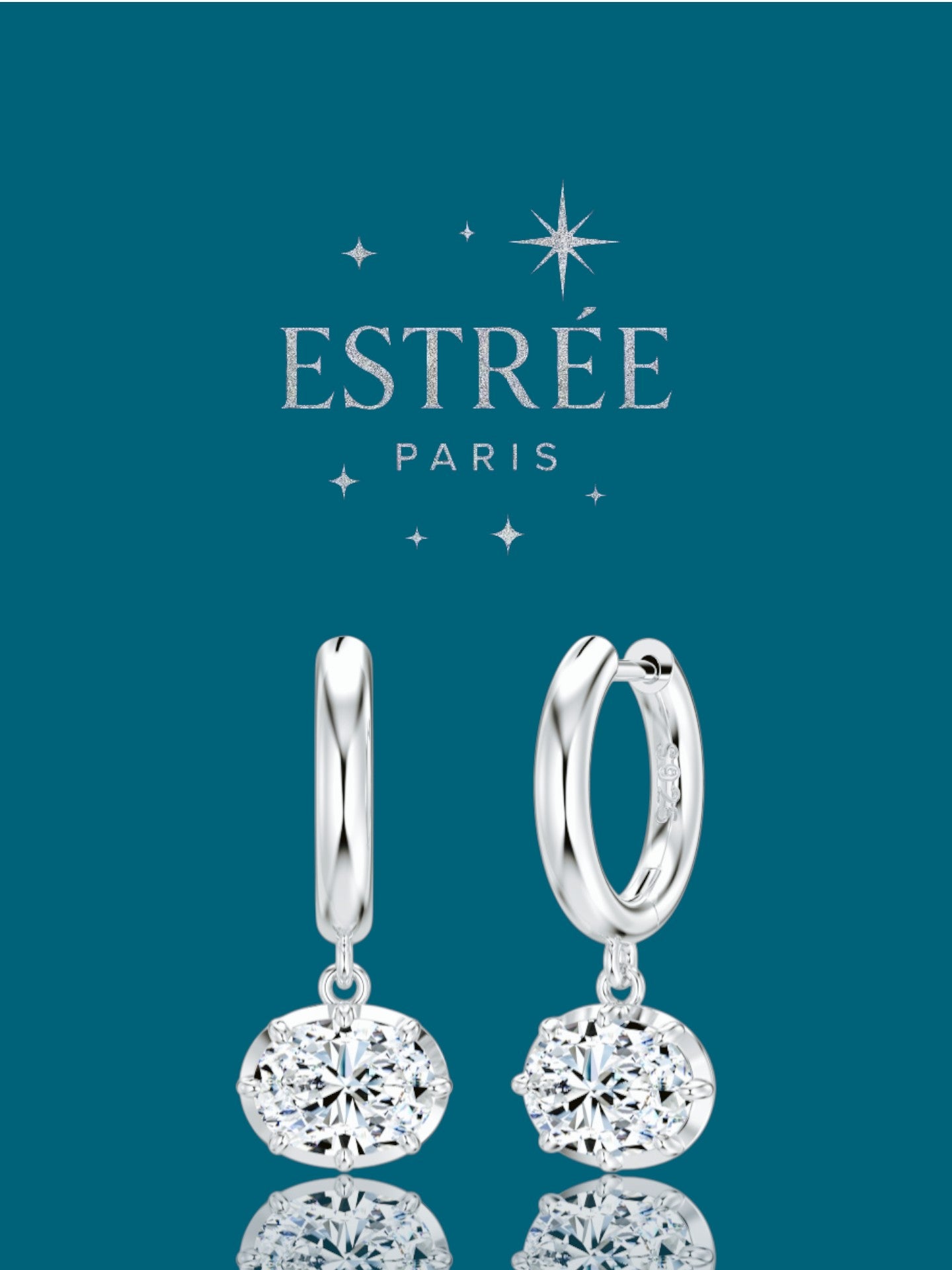 Boucles d'oreilles East West 💎- Moissanite Argent 925