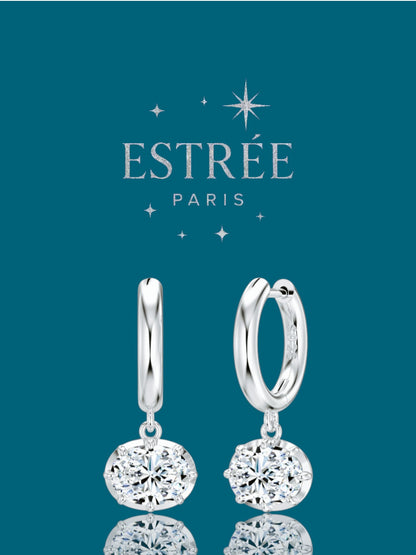 Boucles d'oreilles East West 💎- Moissanite Argent 925