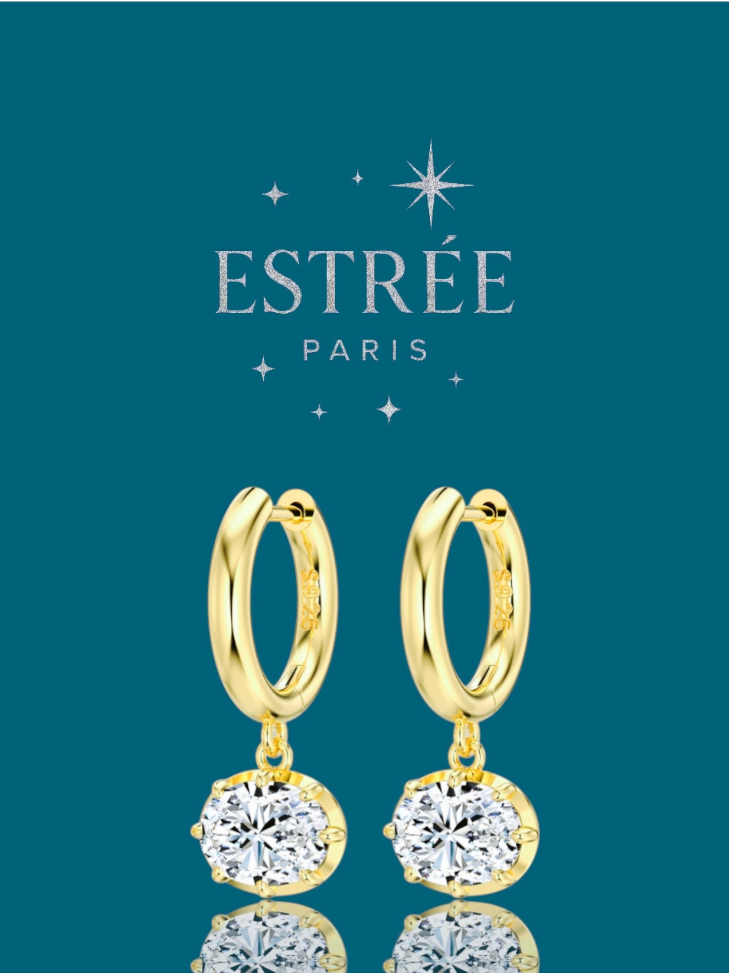 Boucles d'oreilles East West 💎- Moissanite Argent 925