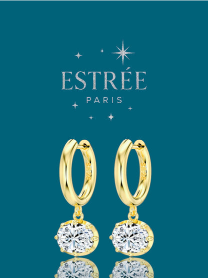 Boucles d'oreilles East West 💎- Moissanite Argent 925