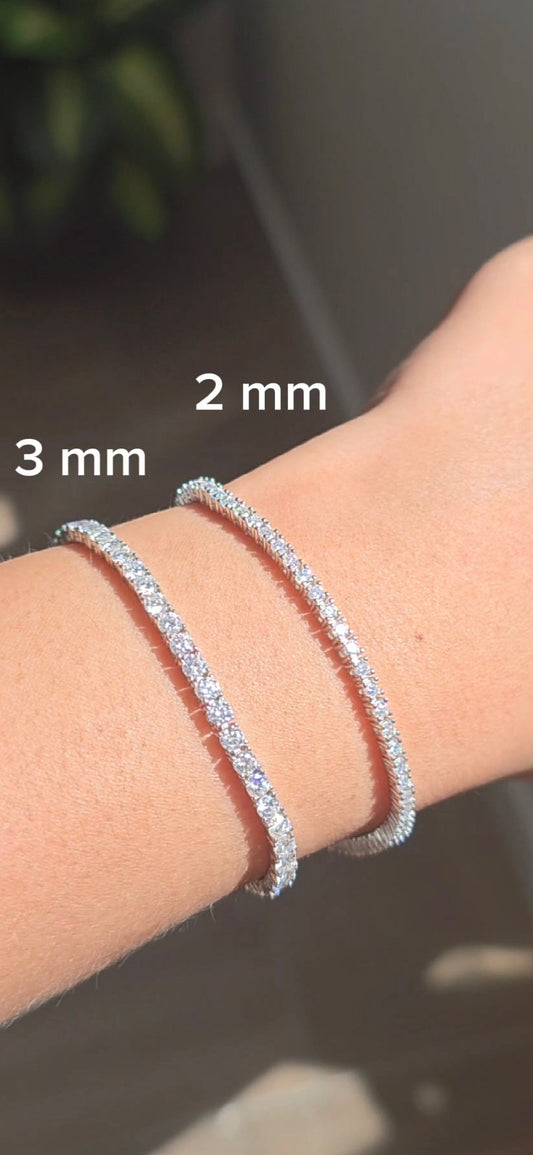Bracelet Glamour 3 mm  - Moissanite Argent 925 💎
