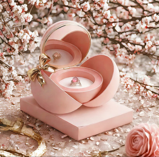 Coffret bijoux rose éternelle - rond