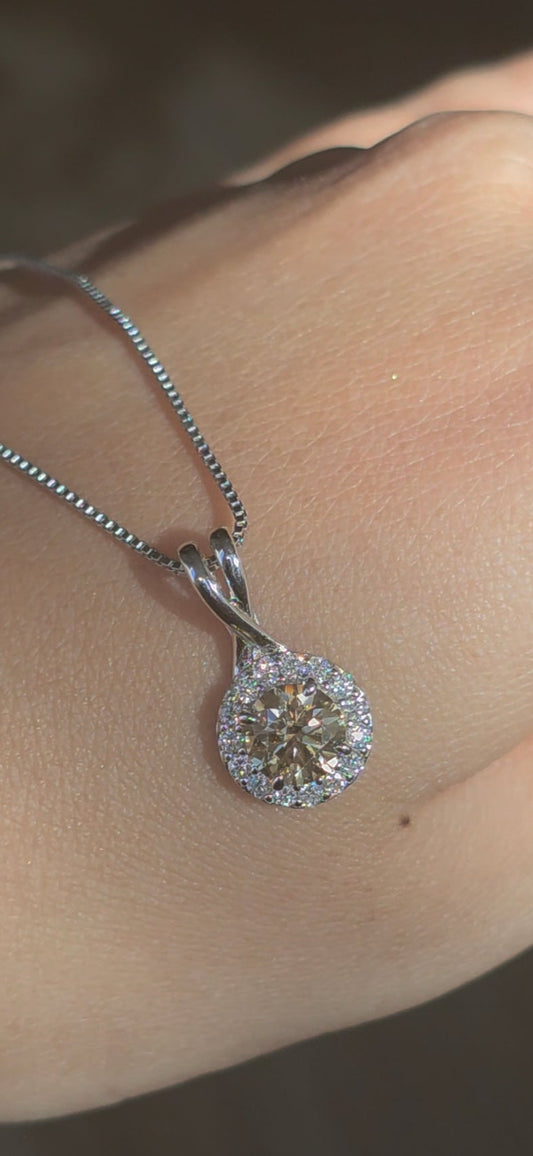 [Automn Glow 🍂] Collier Champagne Bloom🥂✨- Moissanite Argent 925