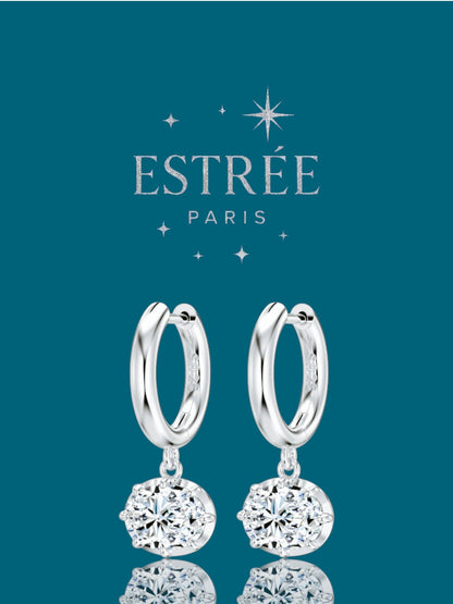 Boucles d'oreilles East West 💎- Moissanite Argent 925